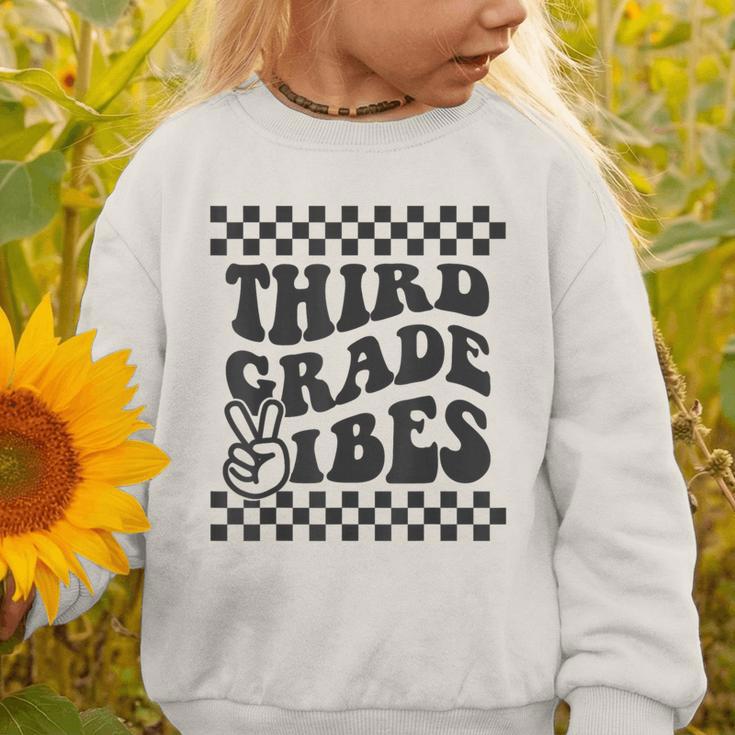 1st Day Of 3rd Grade Vibes Retro Girls Back To School Boys Graphic Toddler Sweatshirt