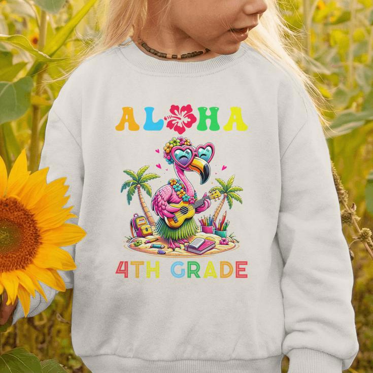 Aloha Fourth Grade Flamingo Hawaii Back To School Kids Girl Premium Tri-Blend Graphic Toddler Sweatshirt Aloha Fourth Grade Flamingo Hawaii Back To School Kids Girl Premium Tri-Blend Graphic Toddler Sweatshirt