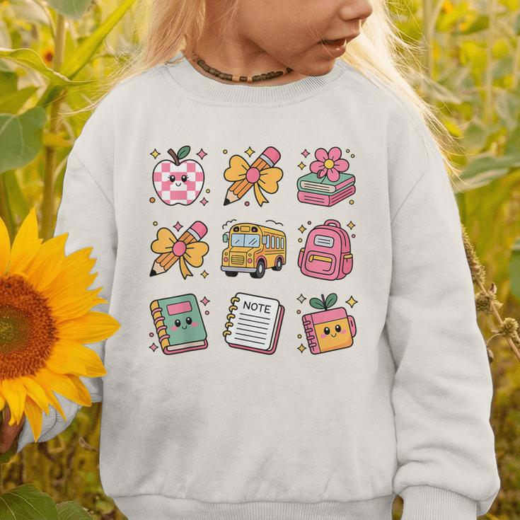 Back To School Coquette Bow First Day Of School Toddler Girl Graphic Toddler Sweatshirt