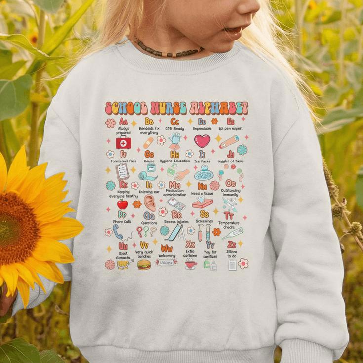 Back To School School Nurse Alphabet School Nurse Life Graphic Toddler Sweatshirt Back To School School Nurse Alphabet School Nurse Life Graphic Toddler Sweatshirt
