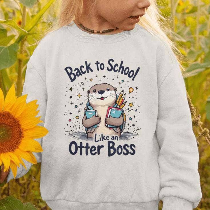 Back To School Like An Otter Boss Cute First Day Of School Graphic Toddler Sweatshirt