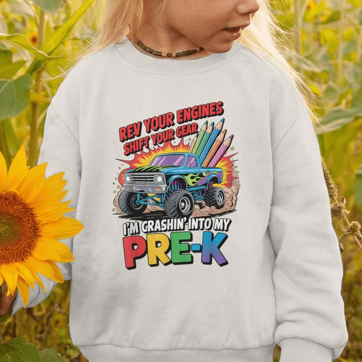Back To School Pre-K Preschool Monster Truck First Day Boys Graphic Toddler Sweatshirt Back To School Pre-K Preschool Monster Truck First Day Boys Graphic Toddler Sweatshirt