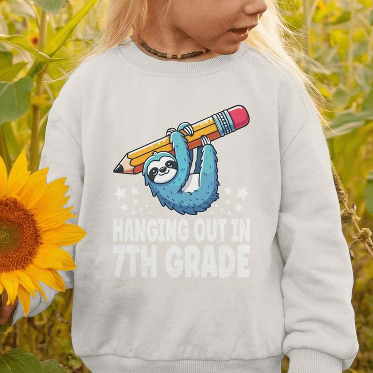 Back To School Seventh Grade Sloth Hanging Out In 7th Grade Performance Graphic Toddler Sweatshirt