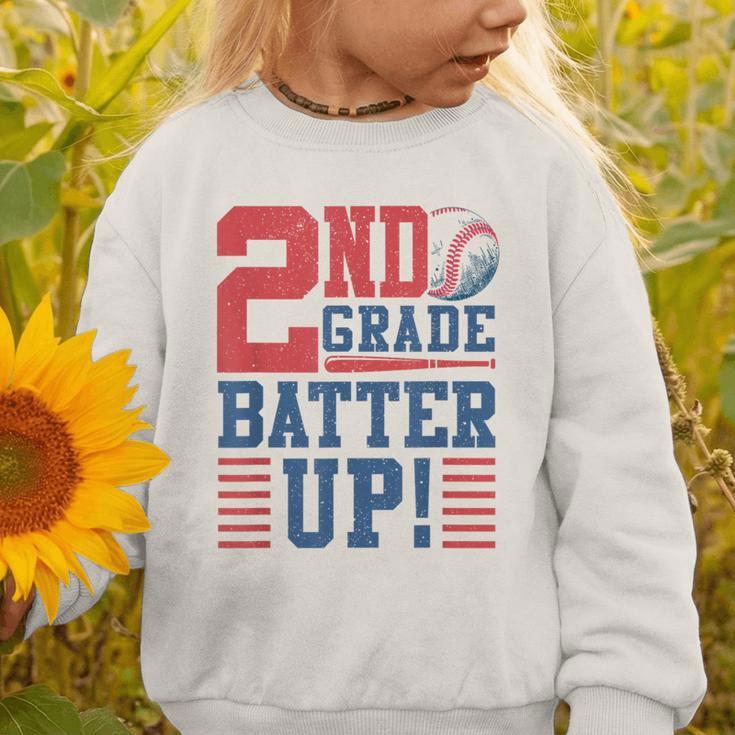 Baseball Second Grade Back To School 2nd Grade Batter Up Graphic Toddler Sweatshirt Baseball Second Grade Back To School 2nd Grade Batter Up Graphic Toddler Sweatshirt