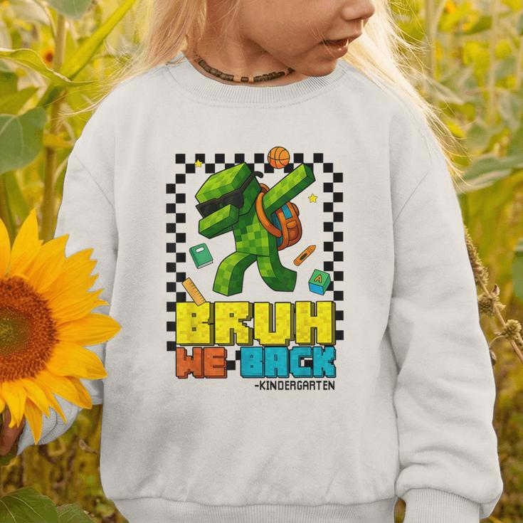 Bruh We Back Kindergarten Back To School Gamer Dabbing Boy Graphic Toddler Sweatshirt