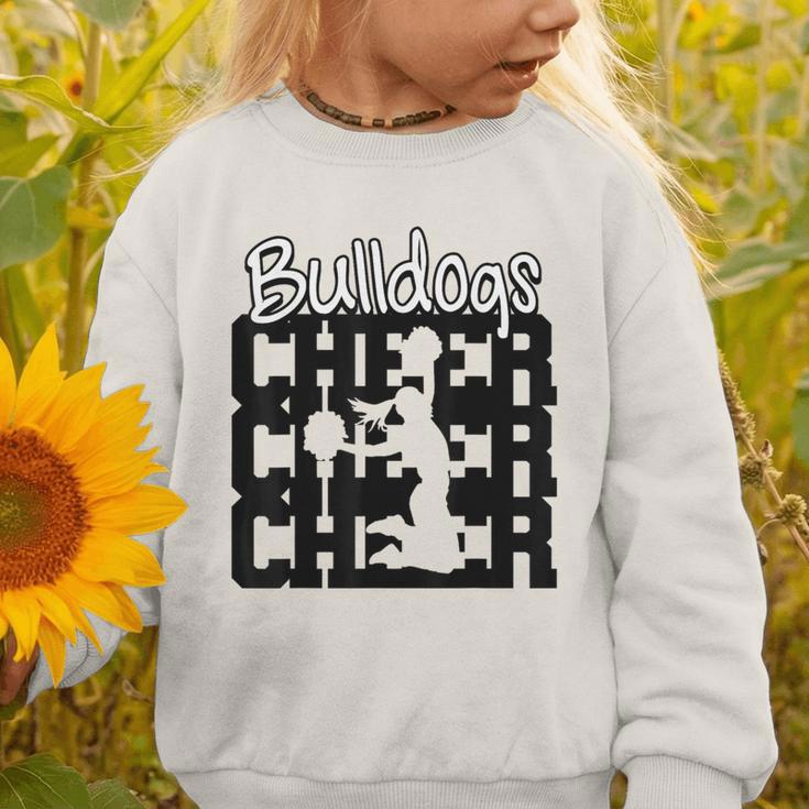Bulldogs Cheer Back To School Cheerleading Spirit Graphic Toddler Sweatshirt Bulldogs Cheer Back To School Cheerleading Spirit Graphic Toddler Sweatshirt