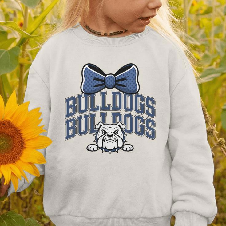 Bulldogs Mascot Team Spirit Sports Fan Back To School Graphic Toddler Sweatshirt