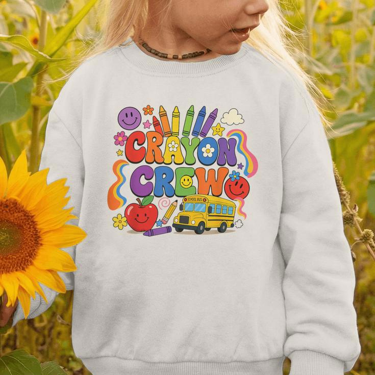 Crayon Crew Cute Back To School Vibes Student Graphic Toddler Sweatshirt