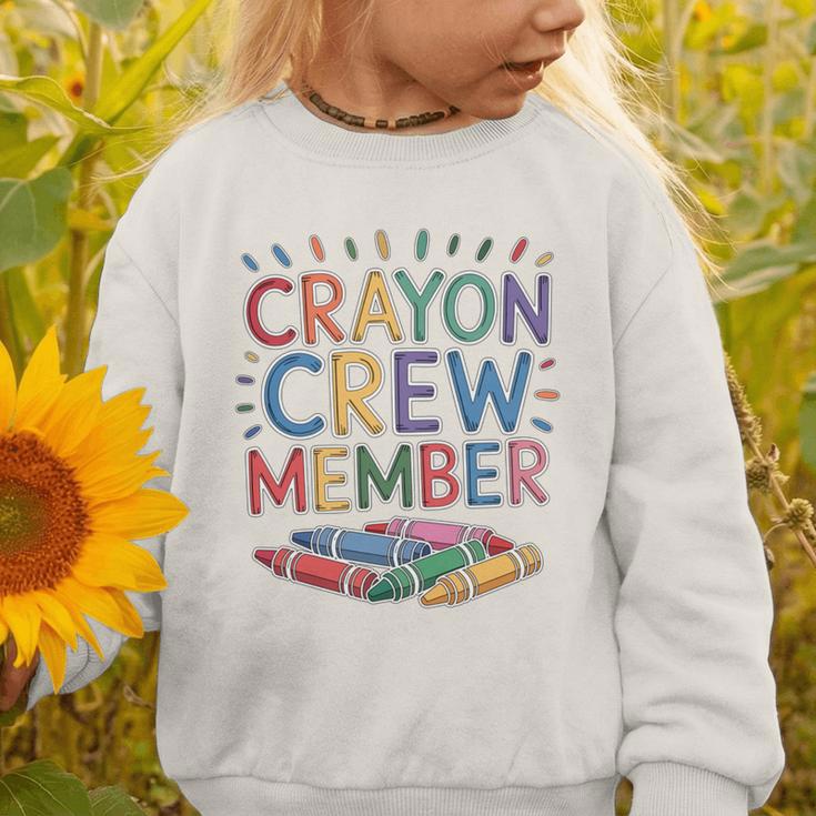 Crayon Crew Member Back To School Coloring Art Classes Graphic Toddler Sweatshirt