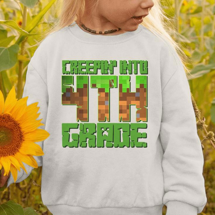 Creepin’ Into 4th Grade Kids Boy Gamer Pixel Back To School Performance Graphic Toddler Sweatshirt