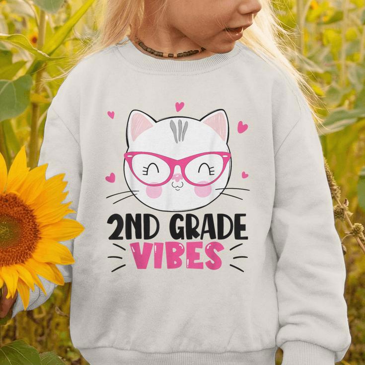 Cute 2nd Grade Vibes Cat Kitten Lover Back To School Girls Graphic Toddler Sweatshirt Cute 2nd Grade Vibes Cat Kitten Lover Back To School Girls Graphic Toddler Sweatshirt