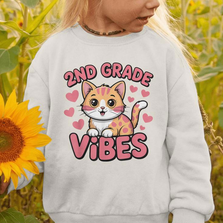 Cute Cat 2nd Grade Vibes Back To School Second Grade Girls Graphic Toddler Sweatshirt Cute Cat 2nd Grade Vibes Back To School Second Grade Girls Graphic Toddler Sweatshirt