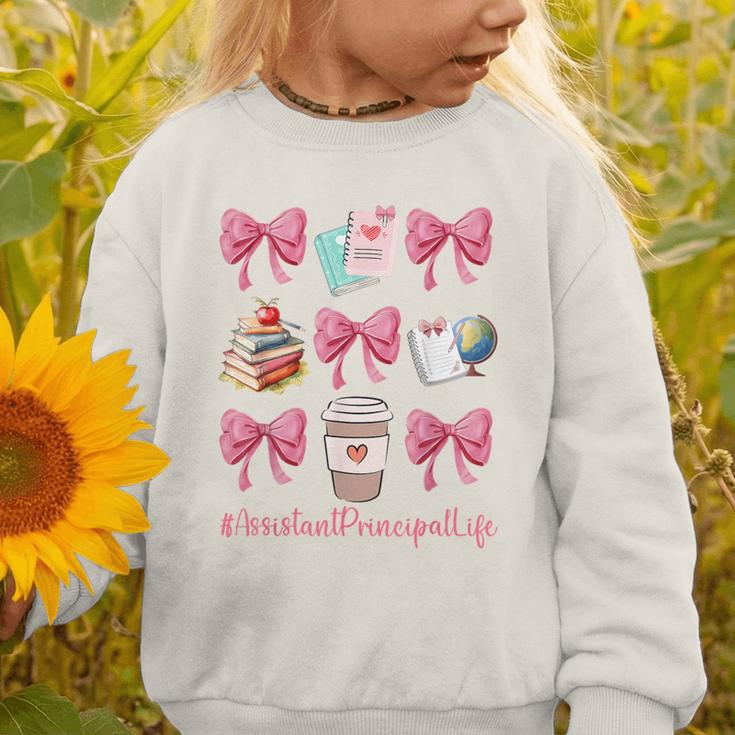 Cute Coquette Bows Assistant Principal Life Back To School Graphic Toddler Sweatshirt