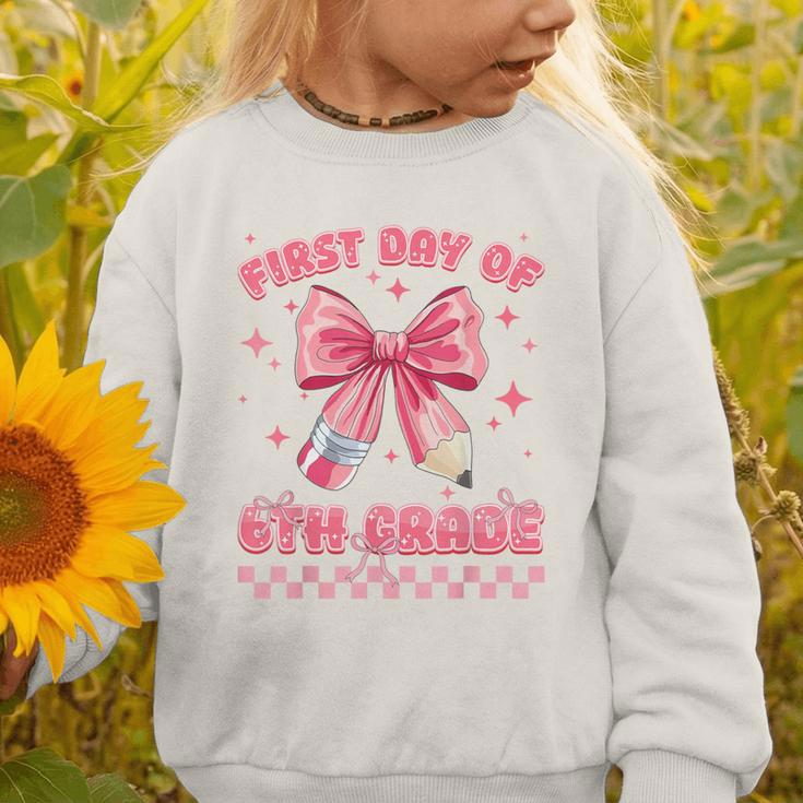 First Day Of 6th Grade Coquette Back To School Girls Kids Graphic Toddler Sweatshirt First Day Of 6th Grade Coquette Back To School Girls Kids Graphic Toddler Sweatshirt