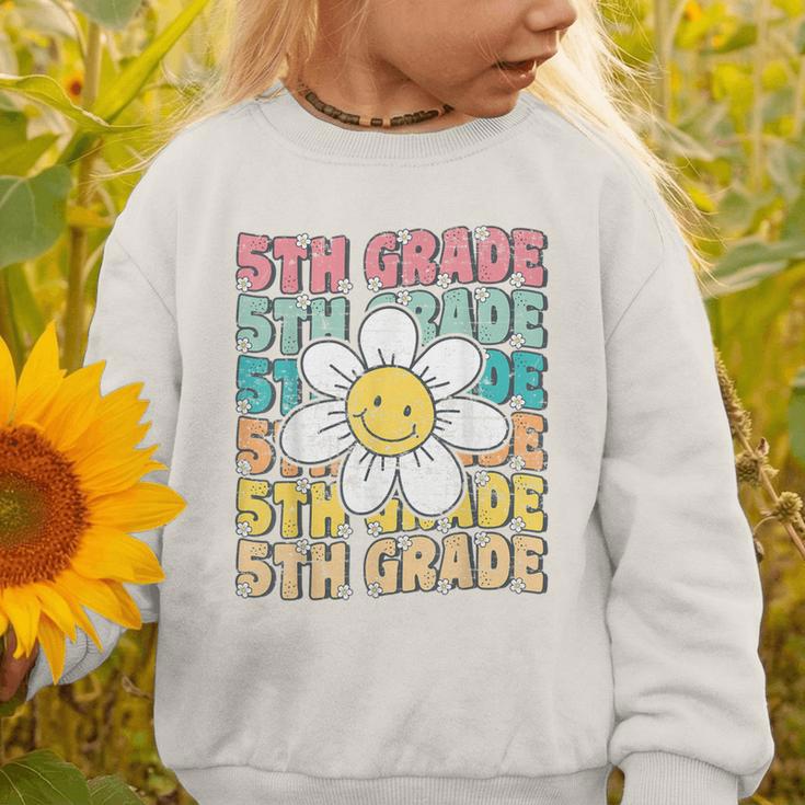 Groovy 5th Grade Back To School First Day Of Fifth Grade Graphic Toddler Sweatshirt Groovy 5th Grade Back To School First Day Of Fifth Grade Graphic Toddler Sweatshirt