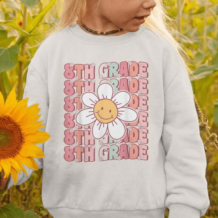 Groovy 8th Grade Back To School First Day Of Eighth Grade Graphic Toddler Sweatshirt Groovy 8th Grade Back To School First Day Of Eighth Grade Graphic Toddler Sweatshirt