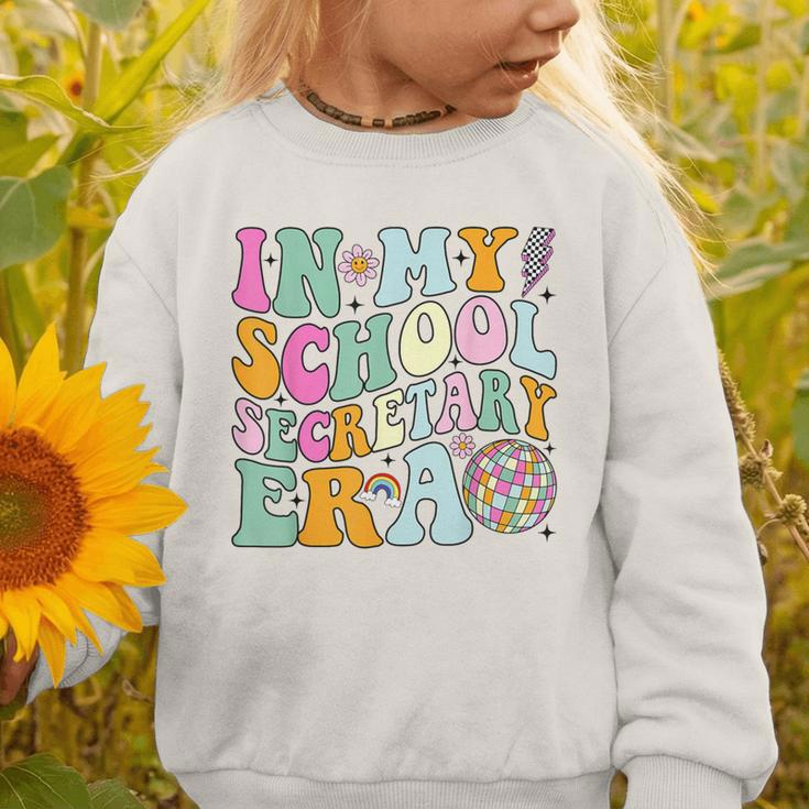 Groovy In My School Secretary Era Back To School Graphic Toddler Sweatshirt Groovy In My School Secretary Era Back To School Graphic Toddler Sweatshirt