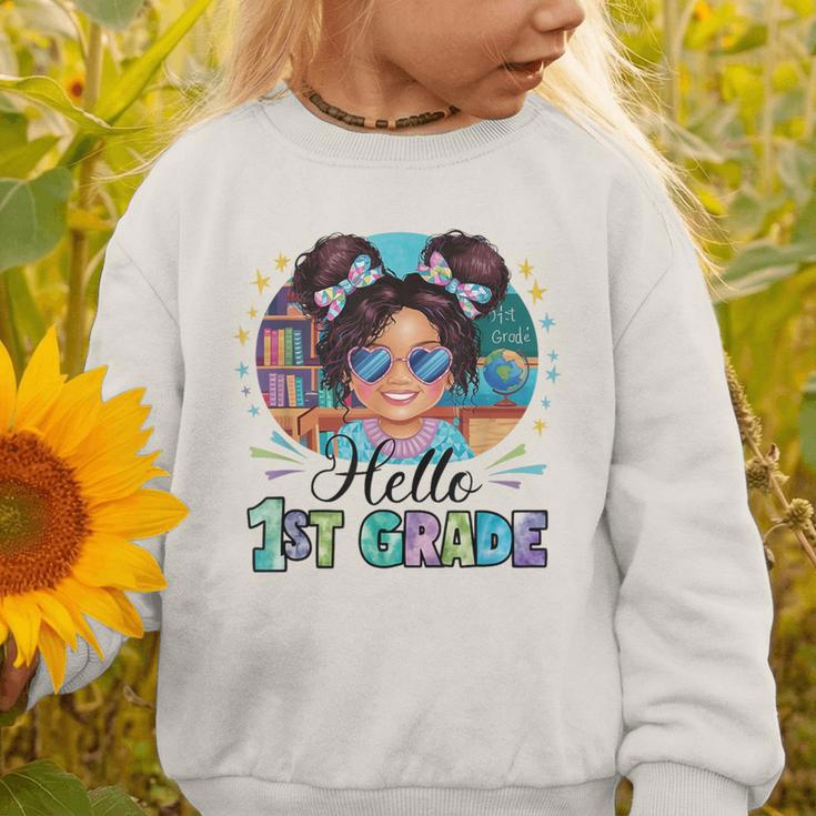 Hello 1st Grade Girl Back To School Kids Boys Girls Graphic Toddler Sweatshirt