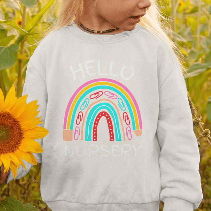Hello Nursery Pencil Rainbow Back To School Boys Girls Premium Tri-Blend Graphic Toddler Sweatshirt