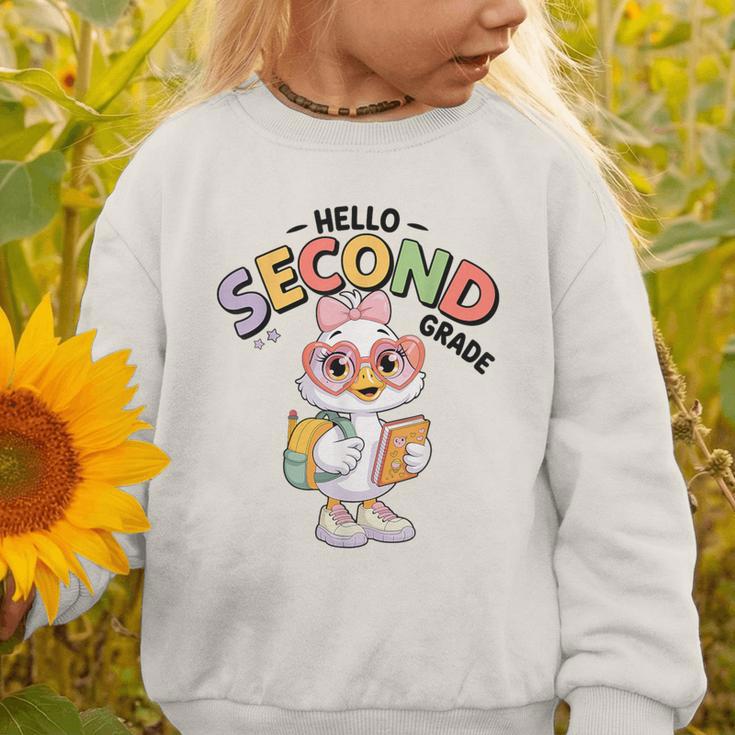 Hello Second Grade Cute Goose Back To School 2nd Grade Girls Graphic Toddler Sweatshirt Hello Second Grade Cute Goose Back To School 2nd Grade Girls Graphic Toddler Sweatshirt
