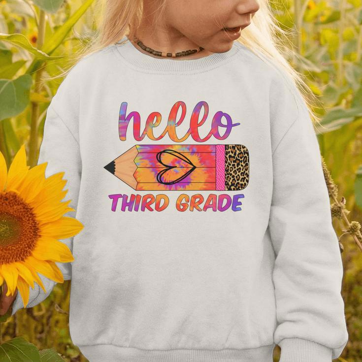 Hello Third Grade Back To School Pencil Tie Dye 3rd Grade Performance Graphic Toddler Sweatshirt Hello Third Grade Back To School Pencil Tie Dye 3rd Grade Performance Graphic Toddler Sweatshirt