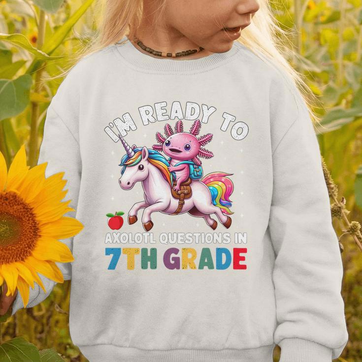I'm Ready To Axolotl Questions In 7th Grade Back To School Premium Tri-Blend Graphic Toddler Sweatshirt