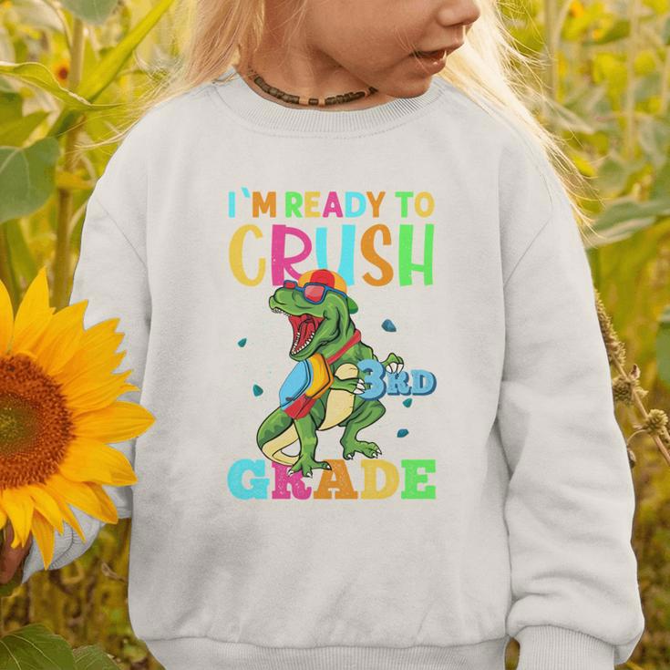 I'm Ready To Crush 3rd Grade Dinosaur Back To School Graphic Toddler Sweatshirt I'm Ready To Crush 3rd Grade Dinosaur Back To School Graphic Toddler Sweatshirt