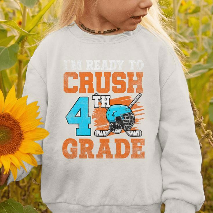 I'm Ready To Crush 4th Grade Hockey Kids Back To School Premium Tri-Blend Graphic Toddler Sweatshirt I'm Ready To Crush 4th Grade Hockey Kids Back To School Premium Tri-Blend Graphic Toddler Sweatshirt