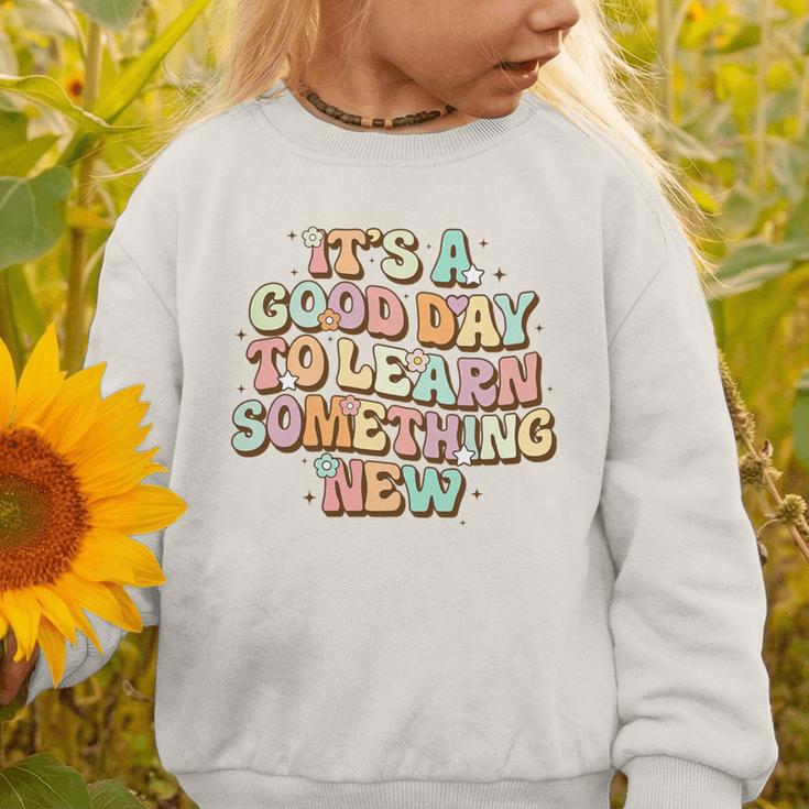 It's A Good Day To Learn Something New Retro Back To School Premium Tri-Blend Graphic Toddler Sweatshirt It's A Good Day To Learn Something New Retro Back To School Premium Tri-Blend Graphic Toddler Sweatshirt