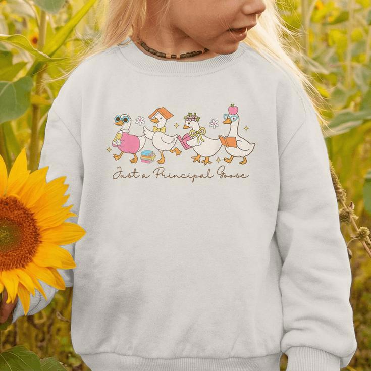 Just a Principal Goose Back To School Silly Goose Principal Graphic Toddler Sweatshirt