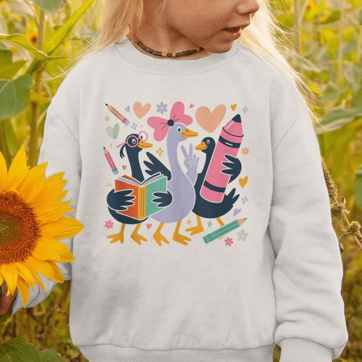 Kindergarten 1st Grade Goose Back To School Girls Graphic Toddler Sweatshirt Kindergarten 1st Grade Goose Back To School Girls Graphic Toddler Sweatshirt