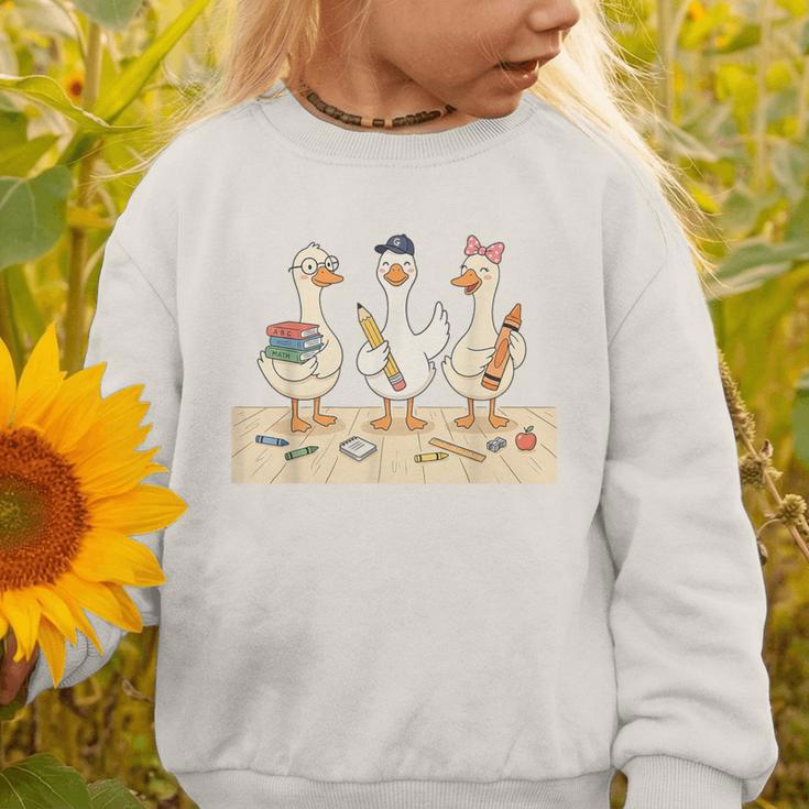 Kindergarten 1st Grade Goose Back To School Kids Graphic Toddler Sweatshirt Kindergarten 1st Grade Goose Back To School Kids Graphic Toddler Sweatshirt