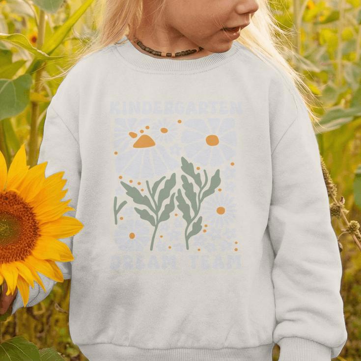 Kindergarten Dream Team First Day Back To School Boho Flower Performance Graphic Toddler Sweatshirt Kindergarten Dream Team First Day Back To School Boho Flower Performance Graphic Toddler Sweatshirt