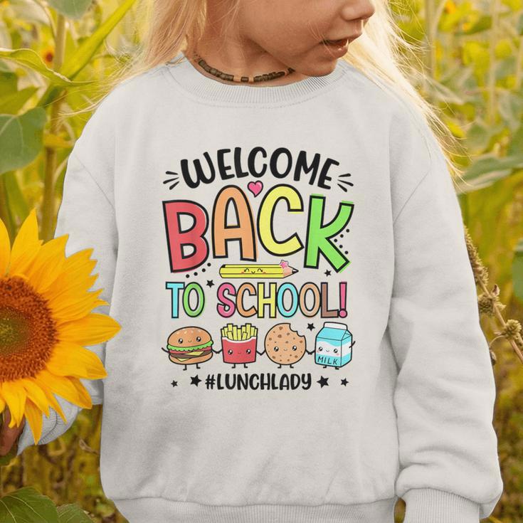 Lunch Lady Welcome Back To School 1st Day Of School Graphic Toddler Sweatshirt Lunch Lady Welcome Back To School 1st Day Of School Graphic Toddler Sweatshirt