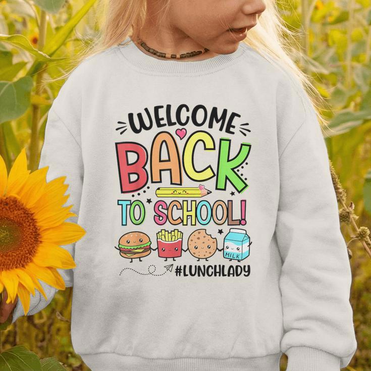 Lunch Lady Welcome Back To School First Day Of School Graphic Toddler Sweatshirt Lunch Lady Welcome Back To School First Day Of School Graphic Toddler Sweatshirt