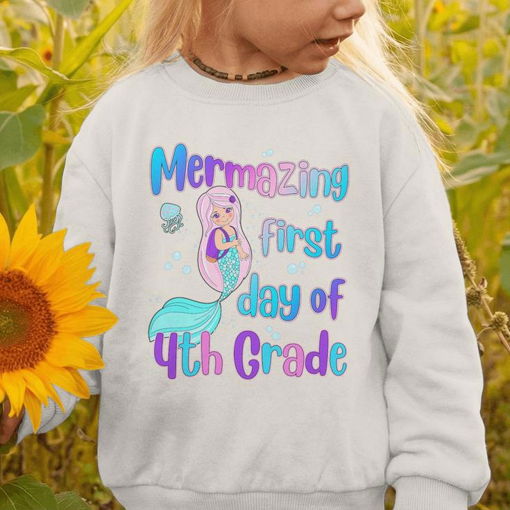 Mermazing First Day Of Fourth Grade Back To School Mermaid Premium Tri-Blend Graphic Toddler Sweatshirt