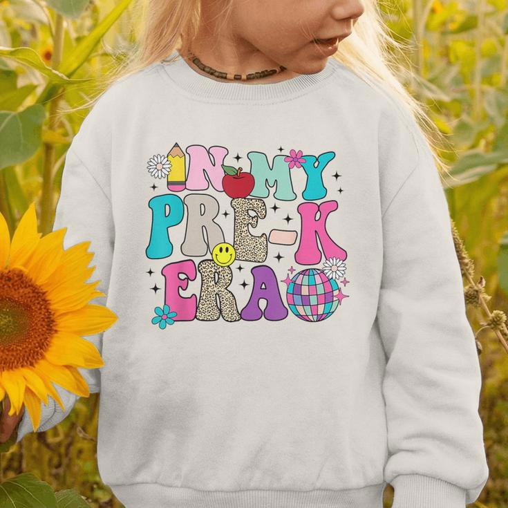 In My Pre-K Era Back To School Retro Groovy Preschool Graphic Toddler Sweatshirt