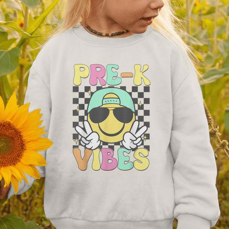 Pre-K Vibes Smile Face Back To School Pre-K Graphic Toddler Sweatshirt Pre-K Vibes Smile Face Back To School Pre-K Graphic Toddler Sweatshirt