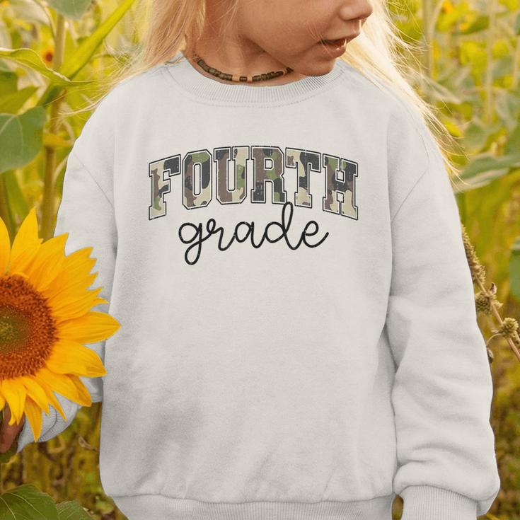 Retro Fourth Grade Camo Back To School Girls Boys 4th Grade Graphic Toddler Sweatshirt Retro Fourth Grade Camo Back To School Girls Boys 4th Grade Graphic Toddler Sweatshirt