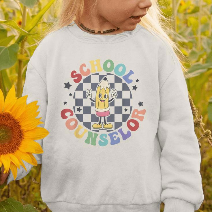 Retro Pencil School Counselor Back To School For Counselor Graphic Toddler Sweatshirt Retro Pencil School Counselor Back To School For Counselor Graphic Toddler Sweatshirt