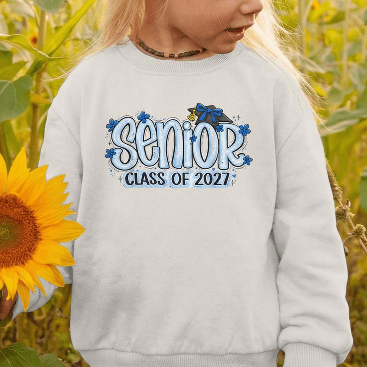 Senior 2027 Blue Girls Class Of 27 Back To School Graphic Toddler Sweatshirt Senior 2027 Blue Girls Class Of 27 Back To School Graphic Toddler Sweatshirt