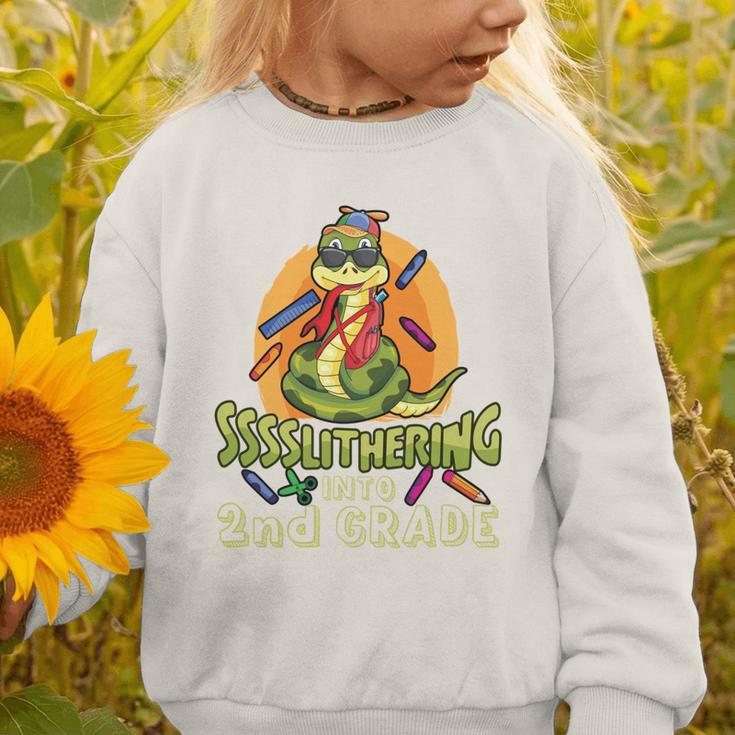 Slithering Into 2nd Grade First Day Back To School Snake Performance Graphic Toddler Sweatshirt Slithering Into 2nd Grade First Day Back To School Snake Performance Graphic Toddler Sweatshirt