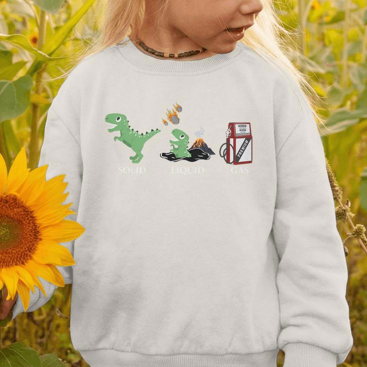 Solid Liquid Gas Dinosaur Back To School Premium Tri-Blend Graphic Toddler Sweatshirt Solid Liquid Gas Dinosaur Back To School Premium Tri-Blend Graphic Toddler Sweatshirt