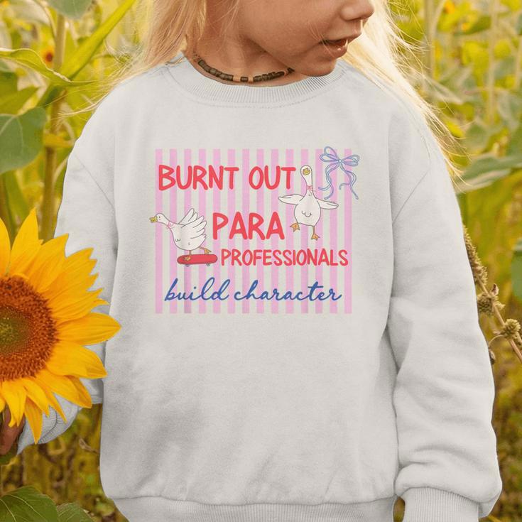 Striped Burnt Out Para Paraprofessional Back To School Graphic Toddler Sweatshirt Striped Burnt Out Para Paraprofessional Back To School Graphic Toddler Sweatshirt