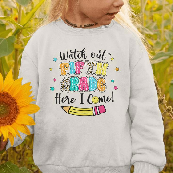 Watch Out Fifth Grade Here I Come Back To School Boys Girls Graphic Toddler Sweatshirt Watch Out Fifth Grade Here I Come Back To School Boys Girls Graphic Toddler Sweatshirt