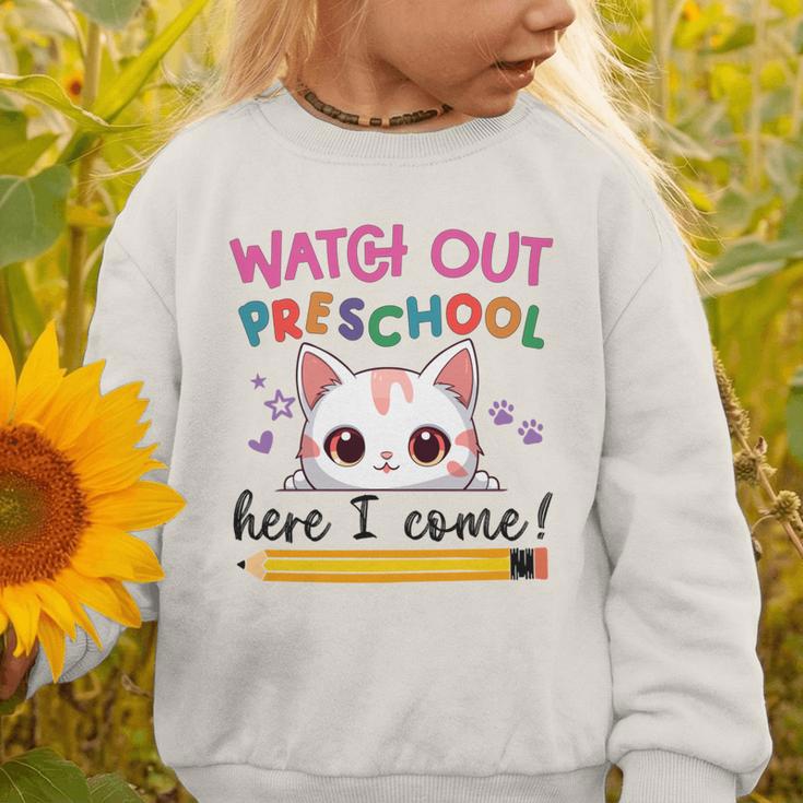 Watch Out Preschool Here I Come Girls Back To School Performance Graphic Toddler Sweatshirt Watch Out Preschool Here I Come Girls Back To School Performance Graphic Toddler Sweatshirt