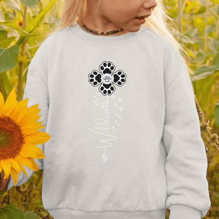 Wildcats Flower Sports Fan Team Spirit Mascot Back To School Graphic Toddler Sweatshirt Wildcats Flower Sports Fan Team Spirit Mascot Back To School Graphic Toddler Sweatshirt
