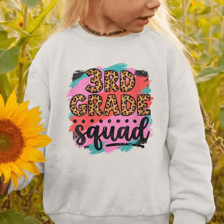 Women's Third 3rd Grade Squad Back To School Animal Print Girl Tee Graphic Toddler Sweatshirt