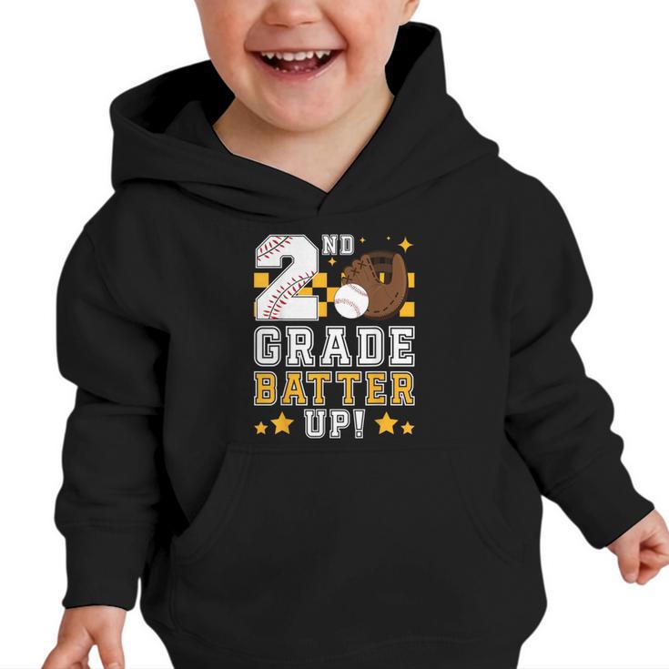2nd Grade Batter Up Baseball First Day Back To School Graphic Toddler Hoodie