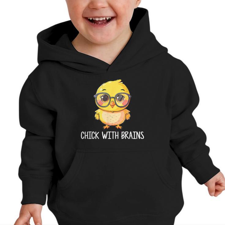 Back To School Chick With Brains Smart Intelligent Girls Graphic Toddler Hoodie